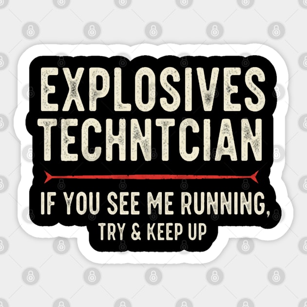Explosives Tech Tee - Running is My Preferred Hobby Sticker by OUTFITPAW